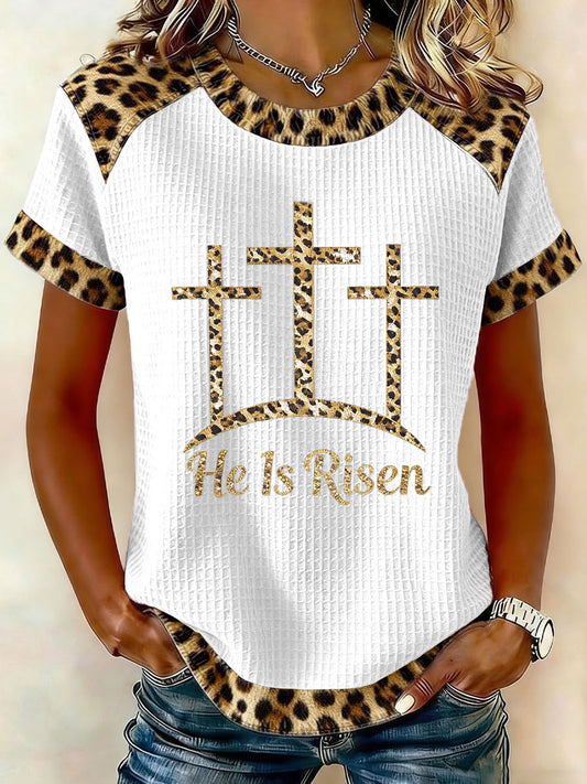 Women's 'He Is Risen' Printed Casual T-Shirt