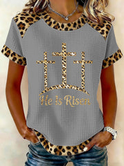 Women's 'He Is Risen' Printed Casual T-Shirt
