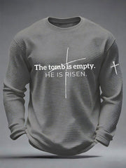 Men's 'He Is Risen' Waffle Print Casual T-Shirt